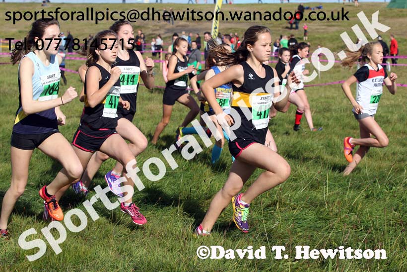 Girls under-13s, North East Harrier League, Cramlington. Photo: David T. Hewitson/Sports for All Pics